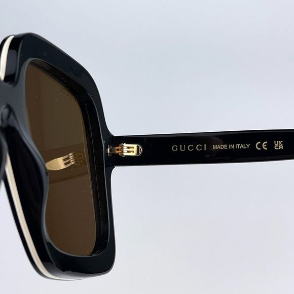 Gucci GG1241S 001 Sunglasses Black Brown Oversized Square Women